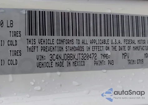 2018 Jeep Compass Latitude 4X4 из США, поврежденный, VIN 3C4NJDBBXJT320472